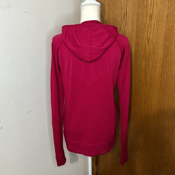 Nike fuchsia dri-fit light weight athletic zip up hooded jacket L - Picture 3 of 10